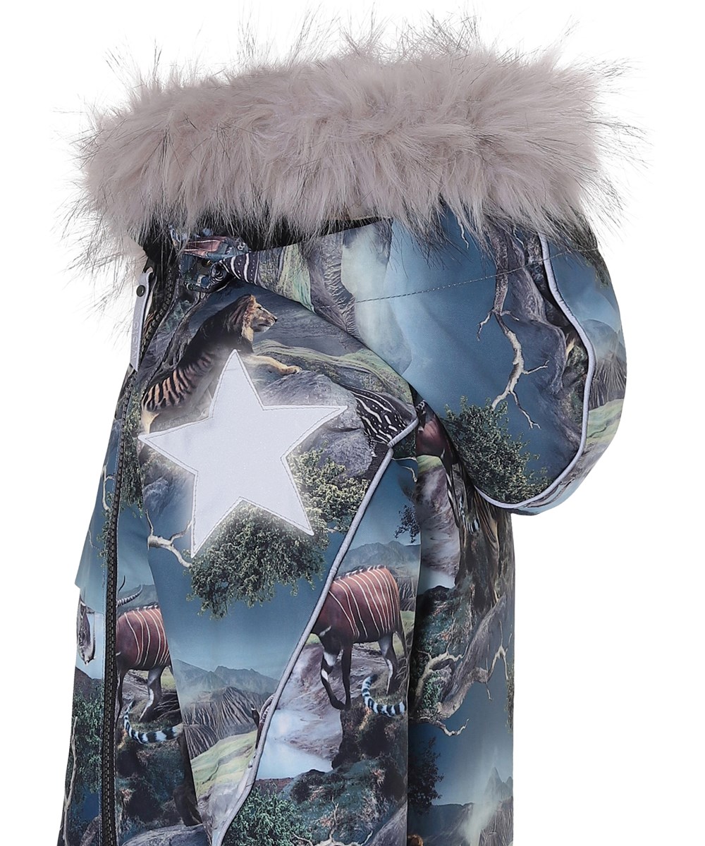 Hopla Fur - Creation - Winterjas met bont en dierenprint