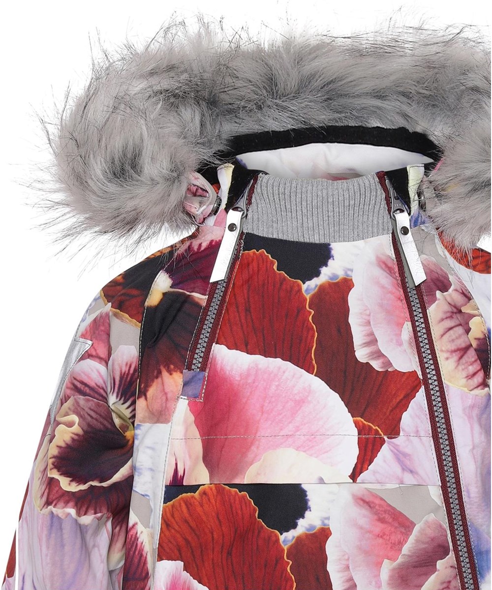 Hopla Fur - Giant Floral - Gerecyclede winterjas met imitatiebont en bloemenprint