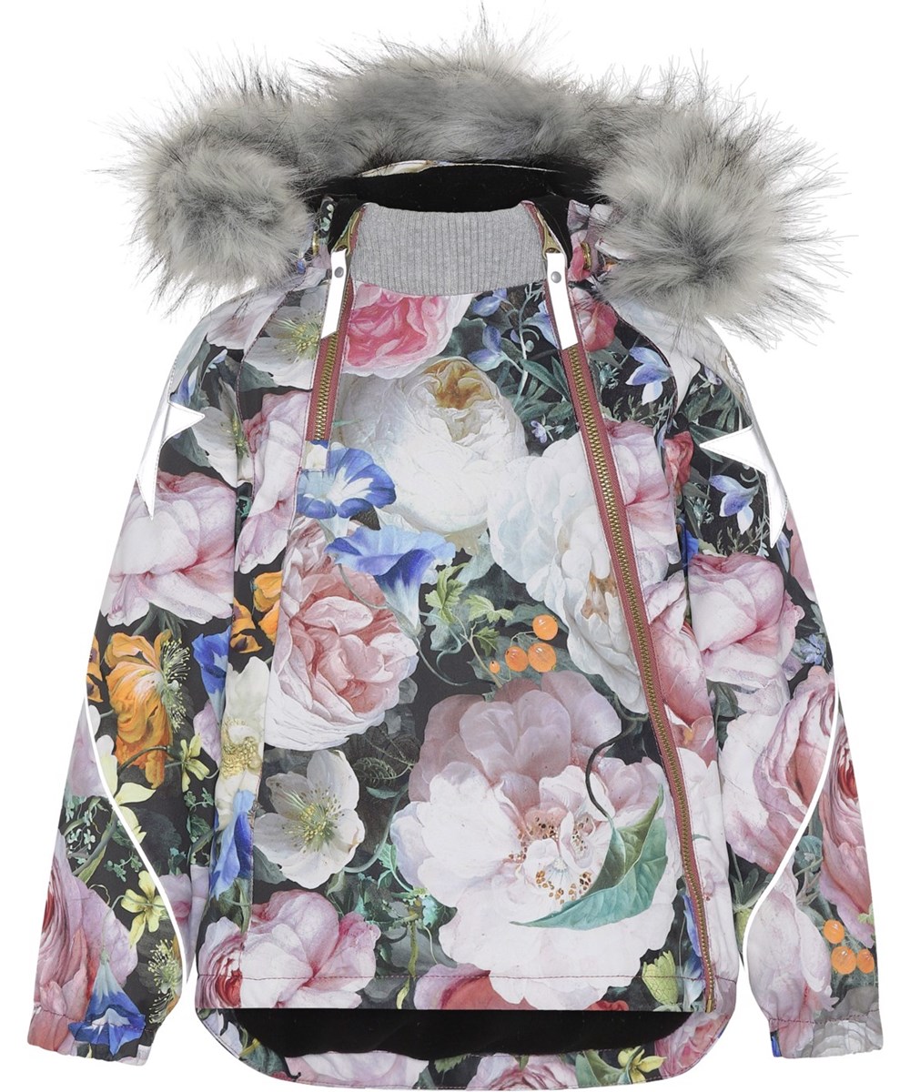 Hopla Fur - Still Life - Gerecyclede winterjas met bloemenprint