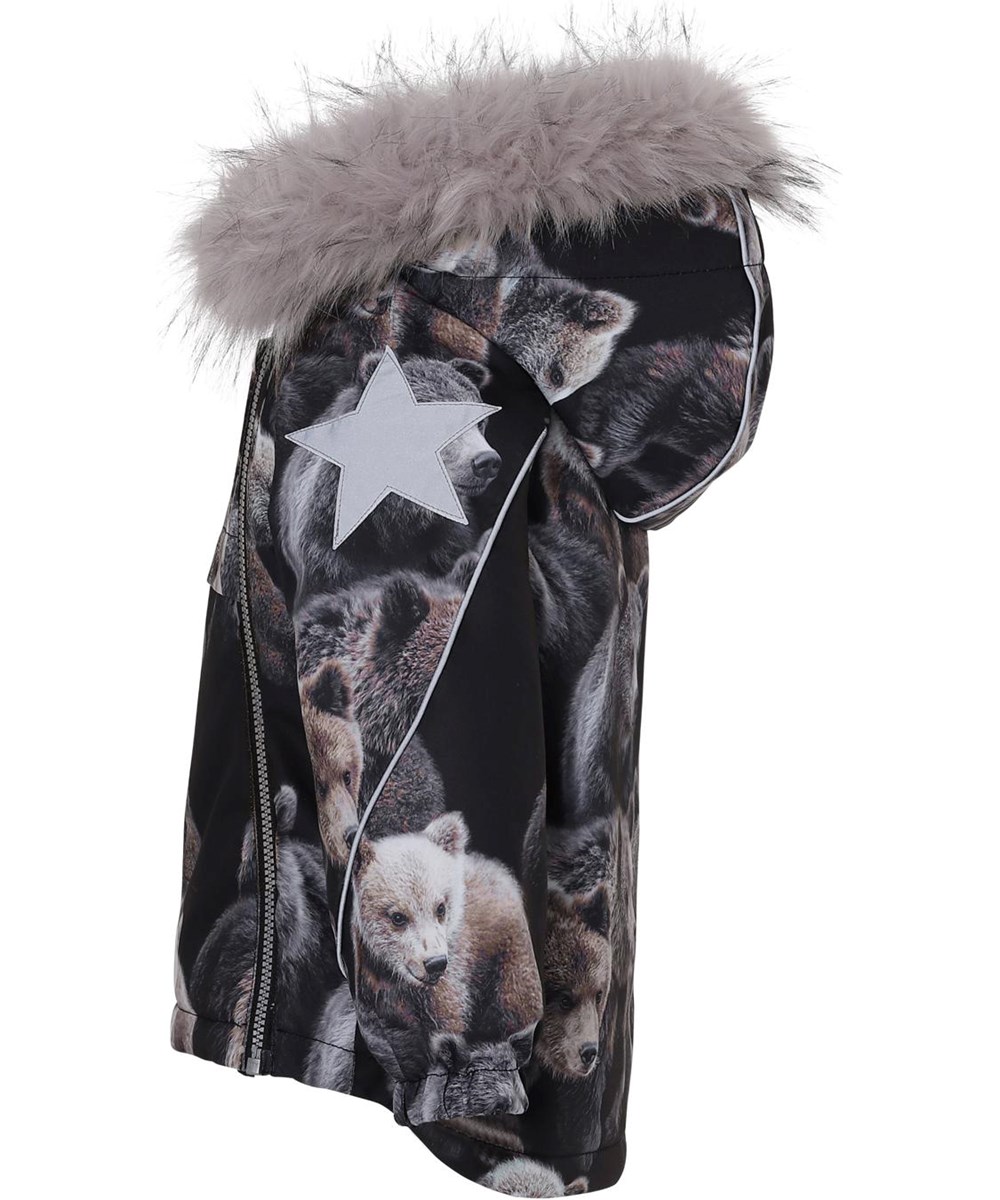 Hopla Fur - Teddy - Winterjas met bont en berenprint