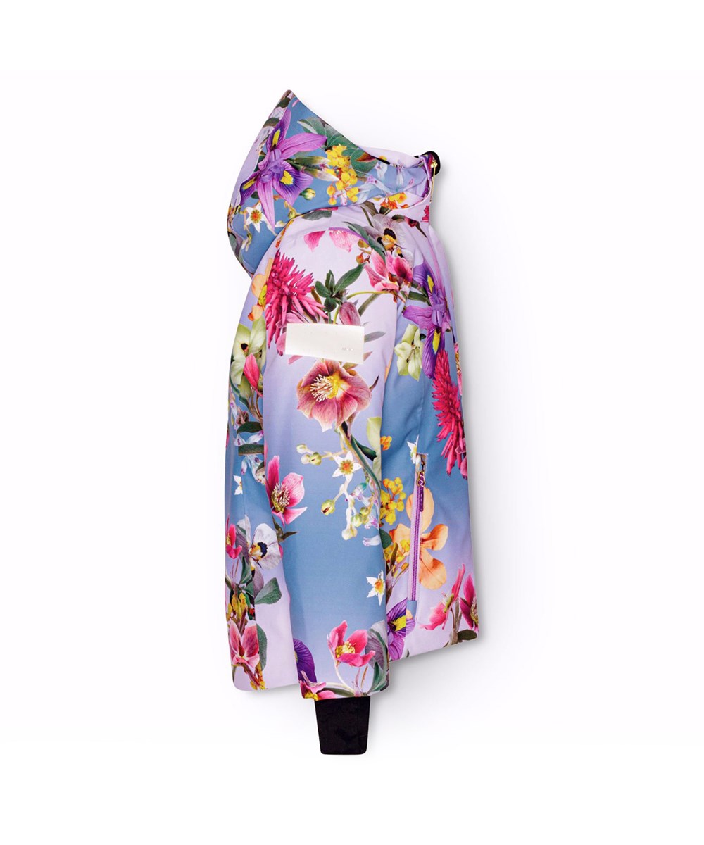 Pearson - Gradient Bloom - Wind- en waterdichte ski-jas voor kinderen van gerecycled polyester met bloemenprint.