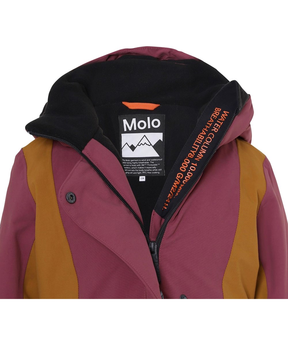 Pearson Recycle - Block Maroon - Gerecycled bordeaux rode ski jas