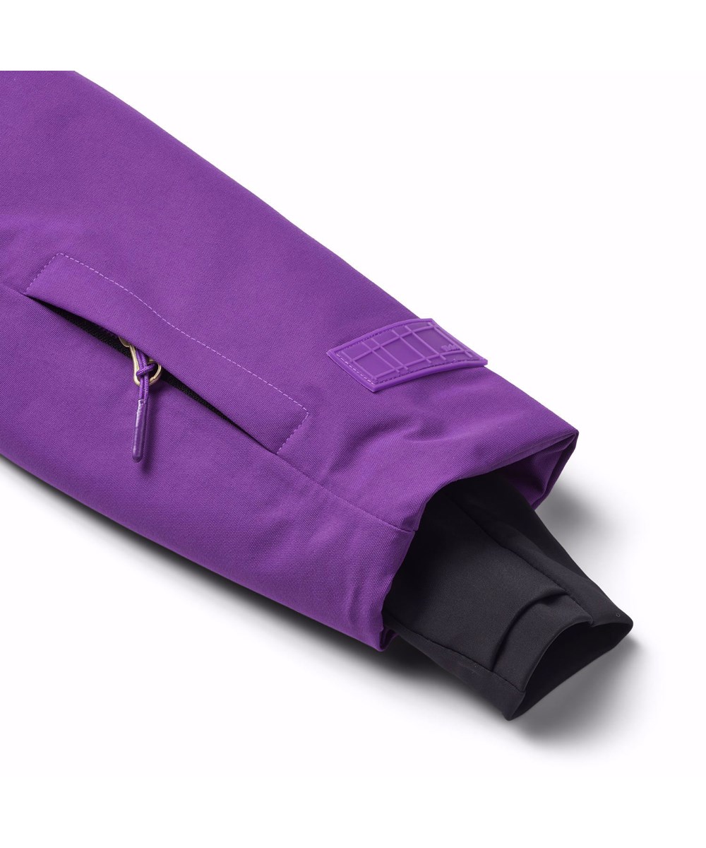 Pearson - Warm Purple - Paarse wind- en waterdichte ski-jas voor kinderen van gerecycled nylon.