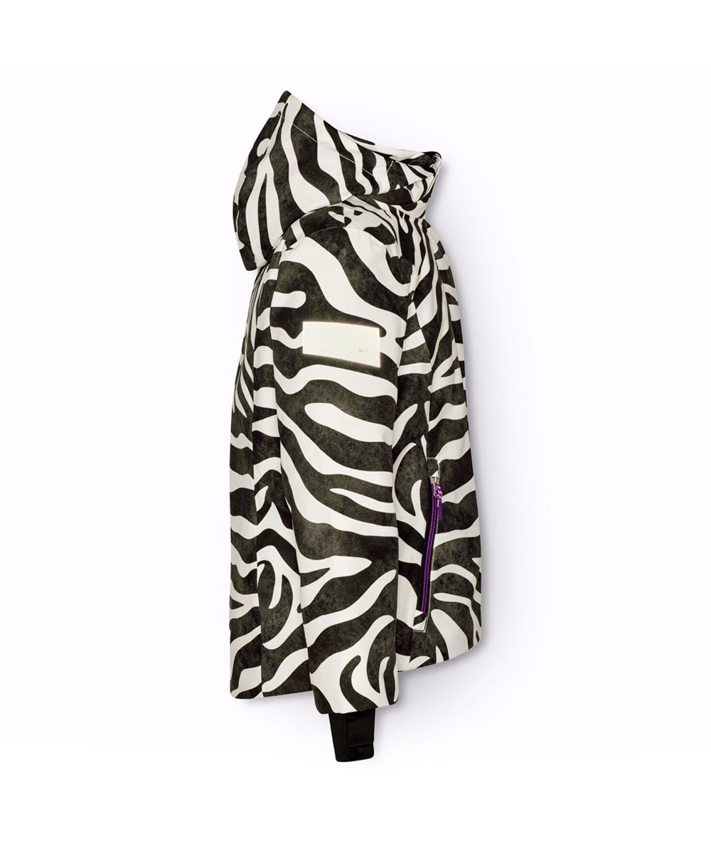 Pearson - Zebra - Wind- en waterdichte ski-jas voor kinderen van gerecycled polyester met zebra strepen.