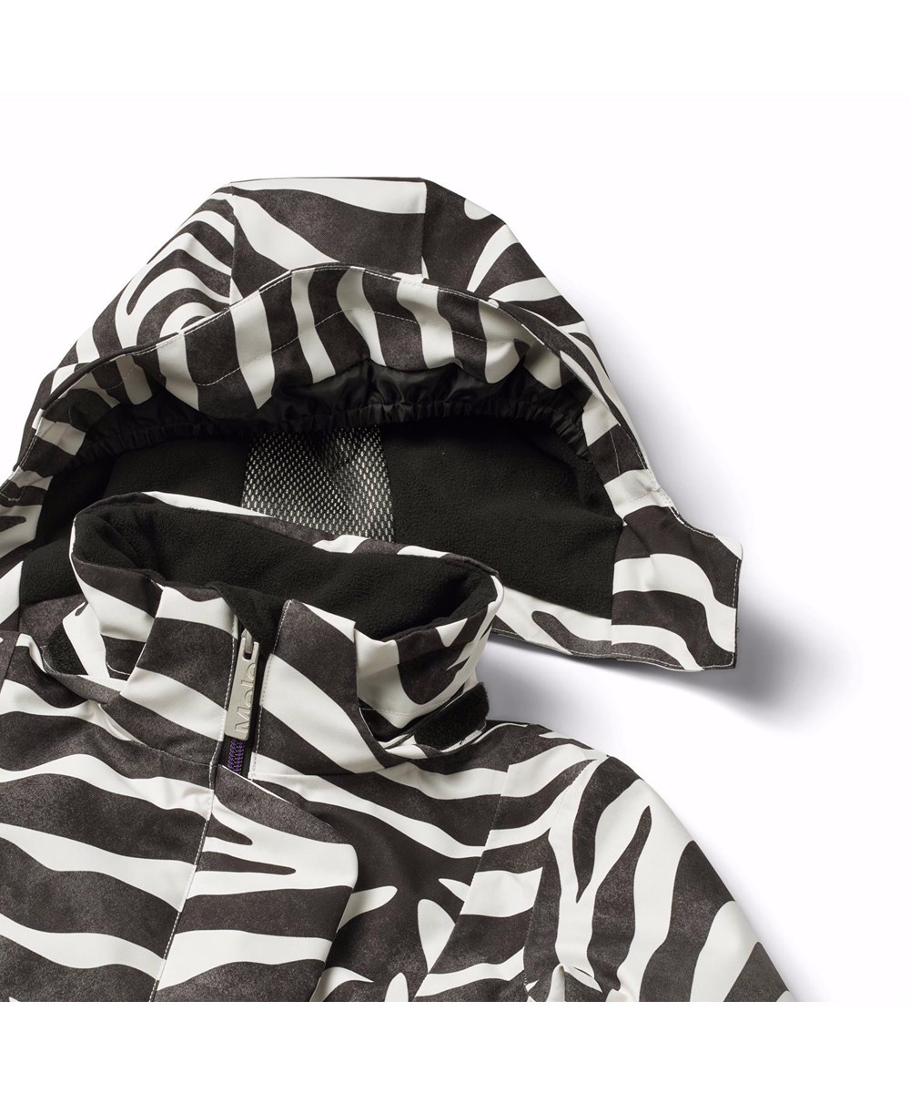 Pearson - Zebra - Wind- en waterdichte ski-jas voor kinderen van gerecycled polyester met zebra strepen.