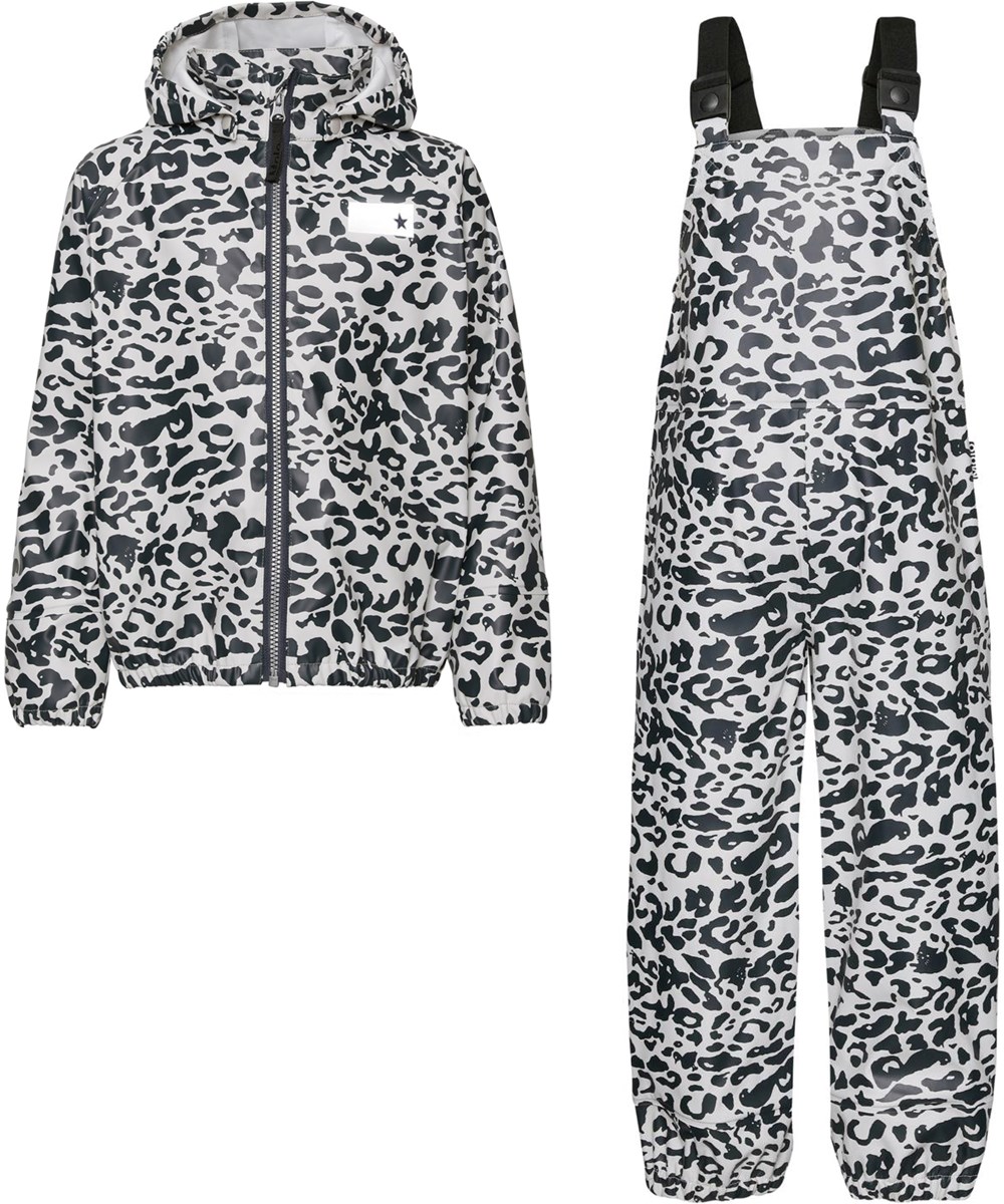Wade - Leo Blue - Gerecyclede regenkleding in luipaardprint