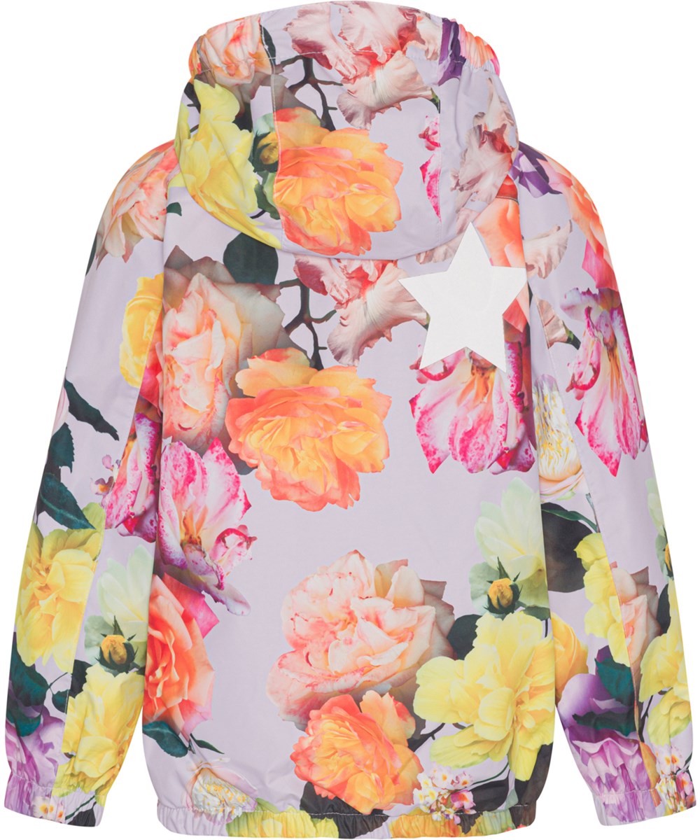 Waiton - Rose Park Pink - Lichtpaarse regenjas met grote bloemenprint