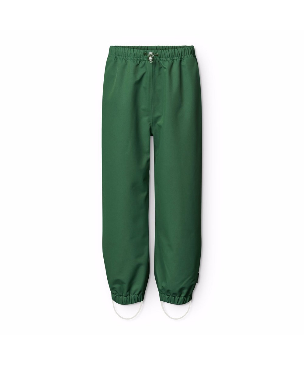 Waits - Rubber Tree - Groene wind- en waterdichte regenbroek voor kinderen met duurzaam en gerecycled polyester.