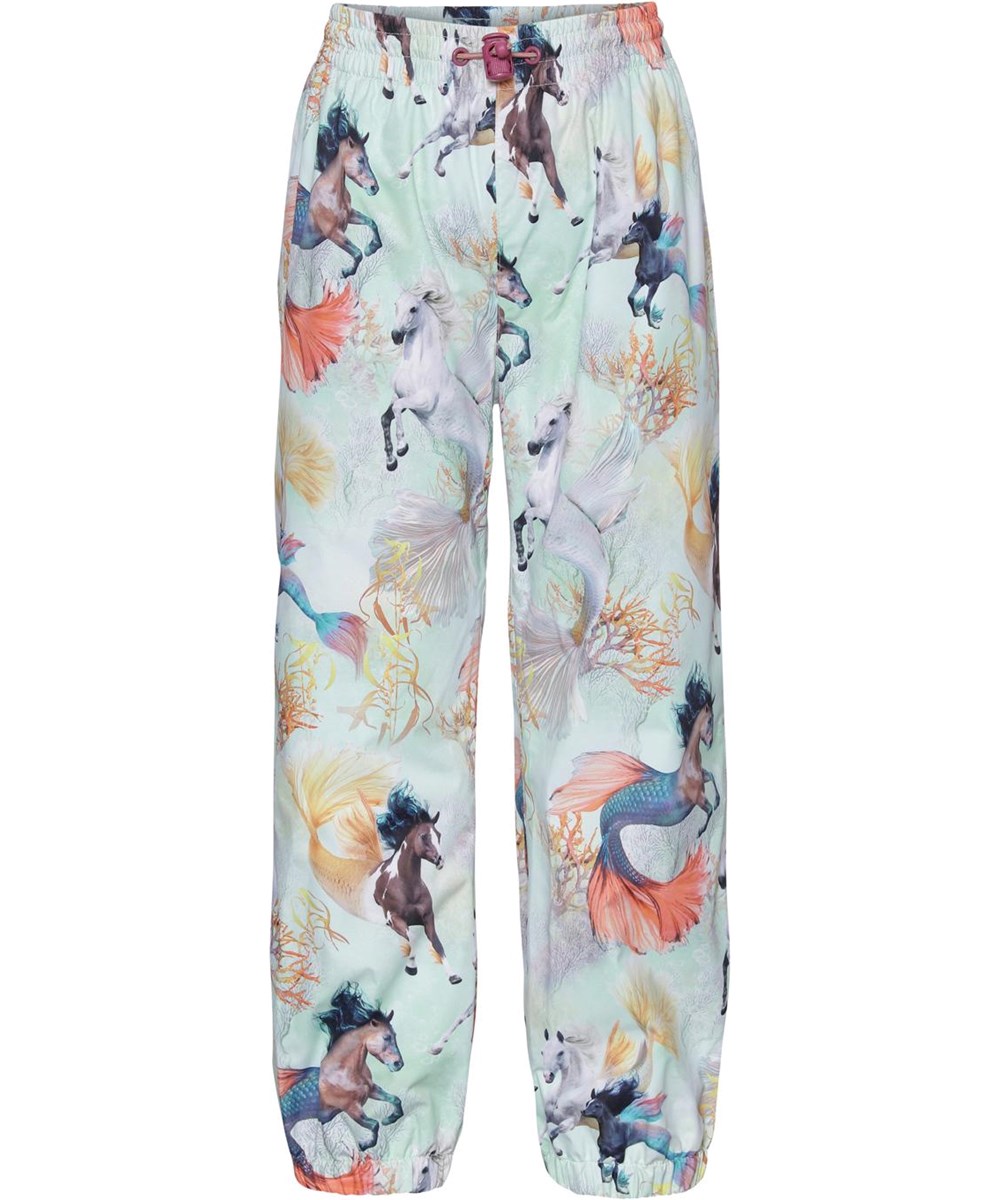 Whalley - Swiming Horses - Lichtblauwe regenkleding met zeepaarden print