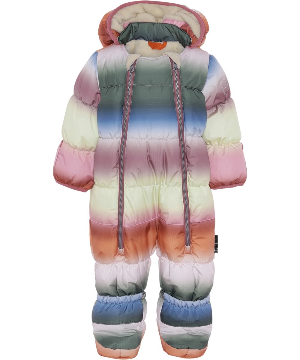 Hebe - Misty Rainbow - Gerecyclede pastelkleurige regenboog baby skipak