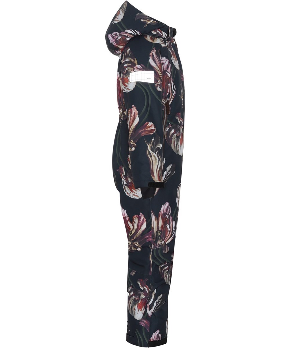 Hux - Tulips - Gerecyclede zwarte skipak met tulpenprint