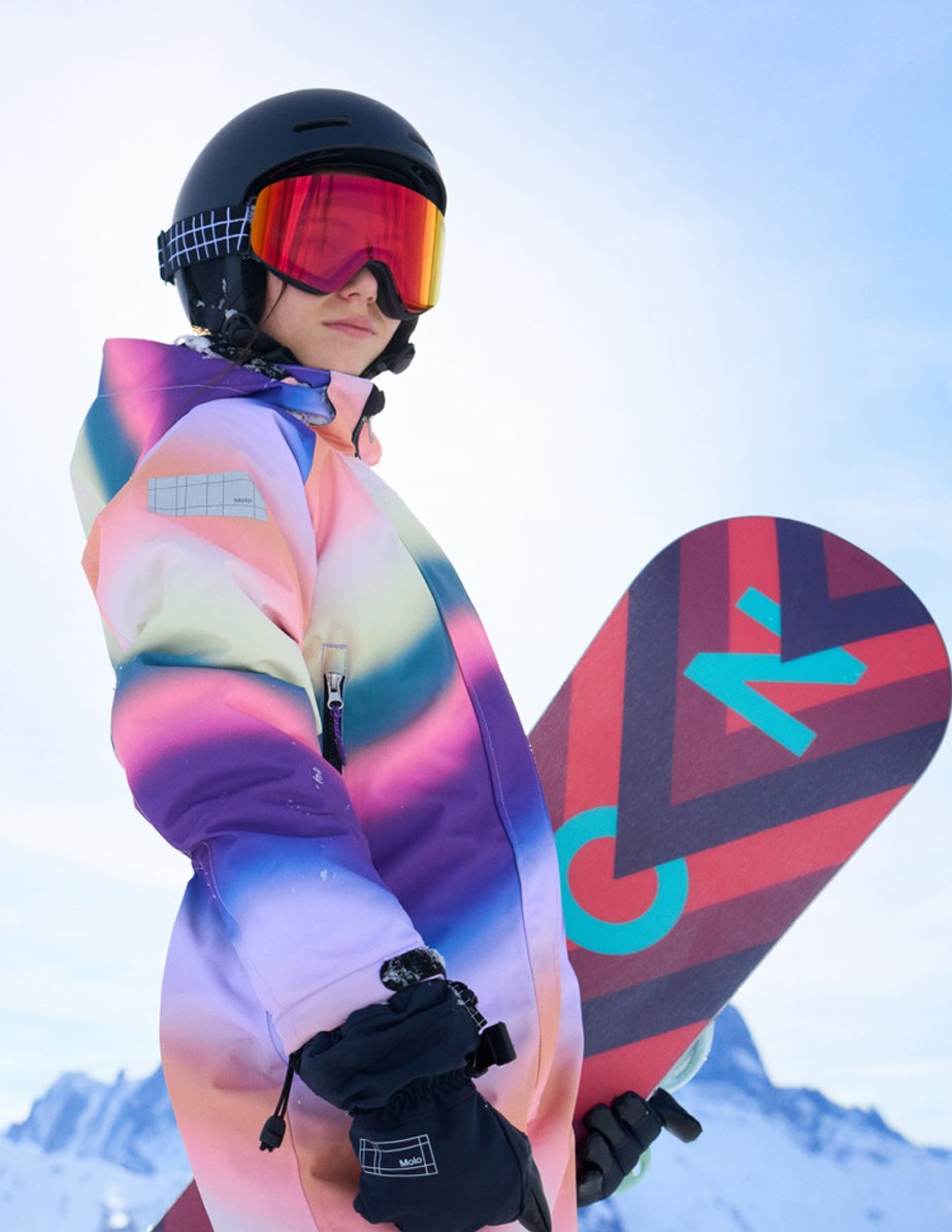 Hux - Wavy Rainbow - Kinder skipak gemaakt van gerecycled polyester met een kleurrijke overlopende graffiti print.