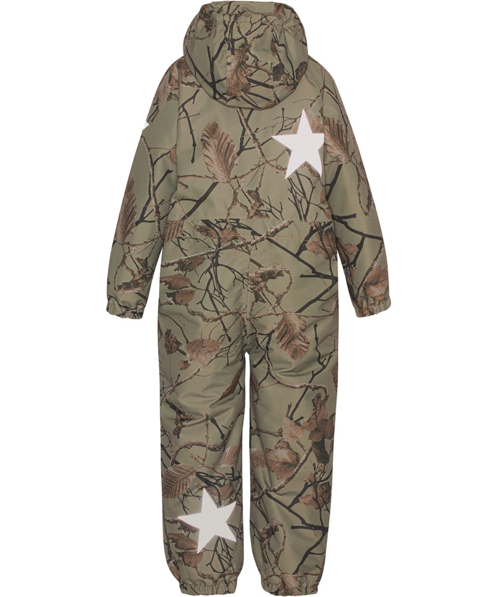 Pingo - Forest Leaves - Gerecyclede donkergroene skipak met bladeren print