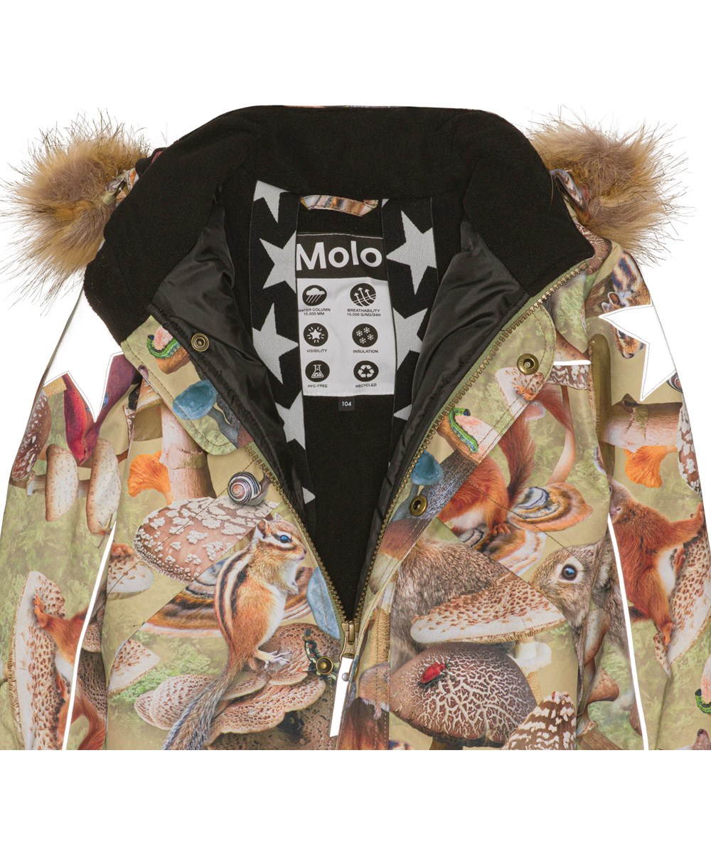 Polaris Fur - Fungi Habitat - Gerecyclede skipak met een print van paddestoelen en dieren