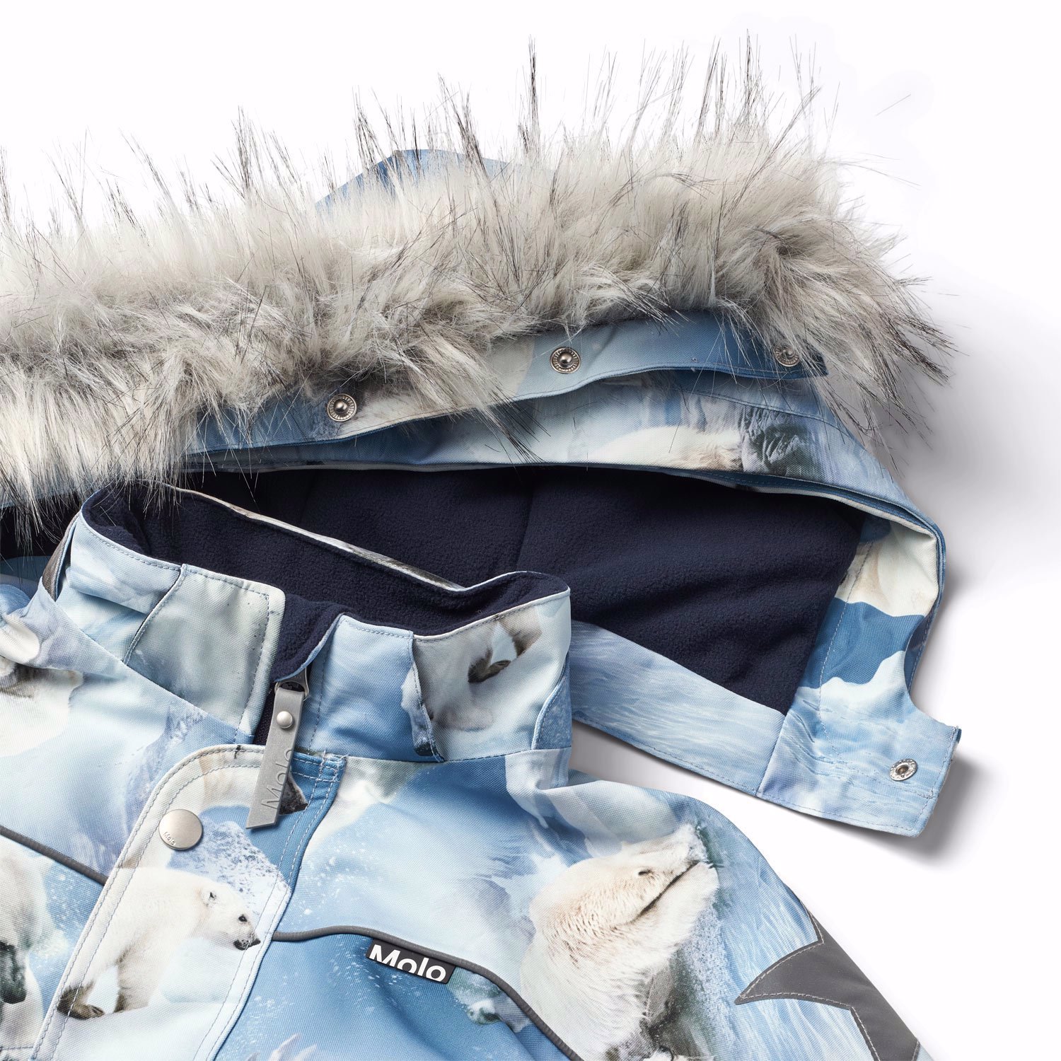 Babypak voor meisjes, sneeuwpak voor kinderen, waterdicht, romper ski-jack, pak jongens, fleece mantel, winddicht, bovenkleding, blauw, 12-18 maanden