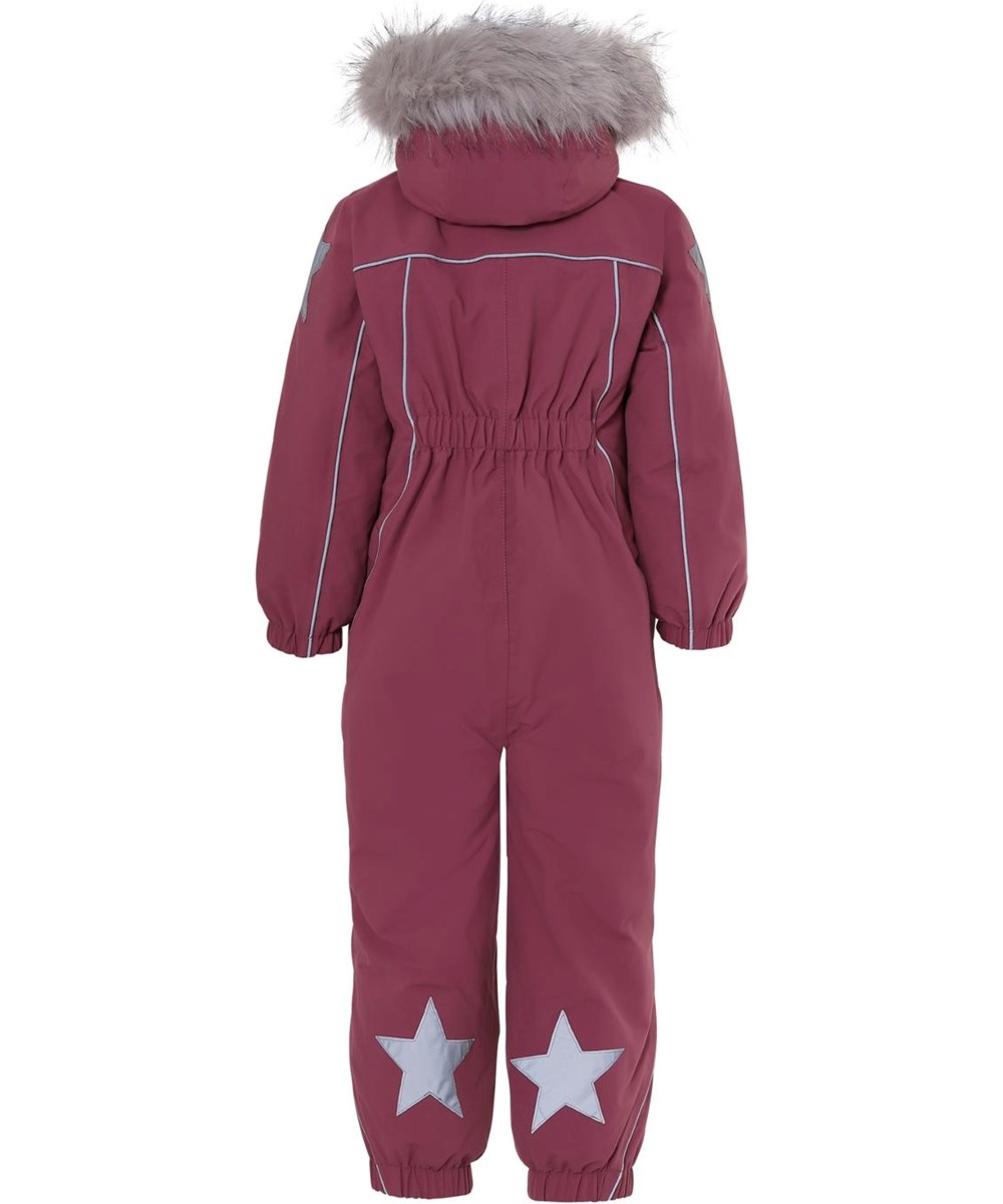 Polaris Fur Recycle - Maroon - Gerecyclede bordeaux rode skipak met nepbont kraag