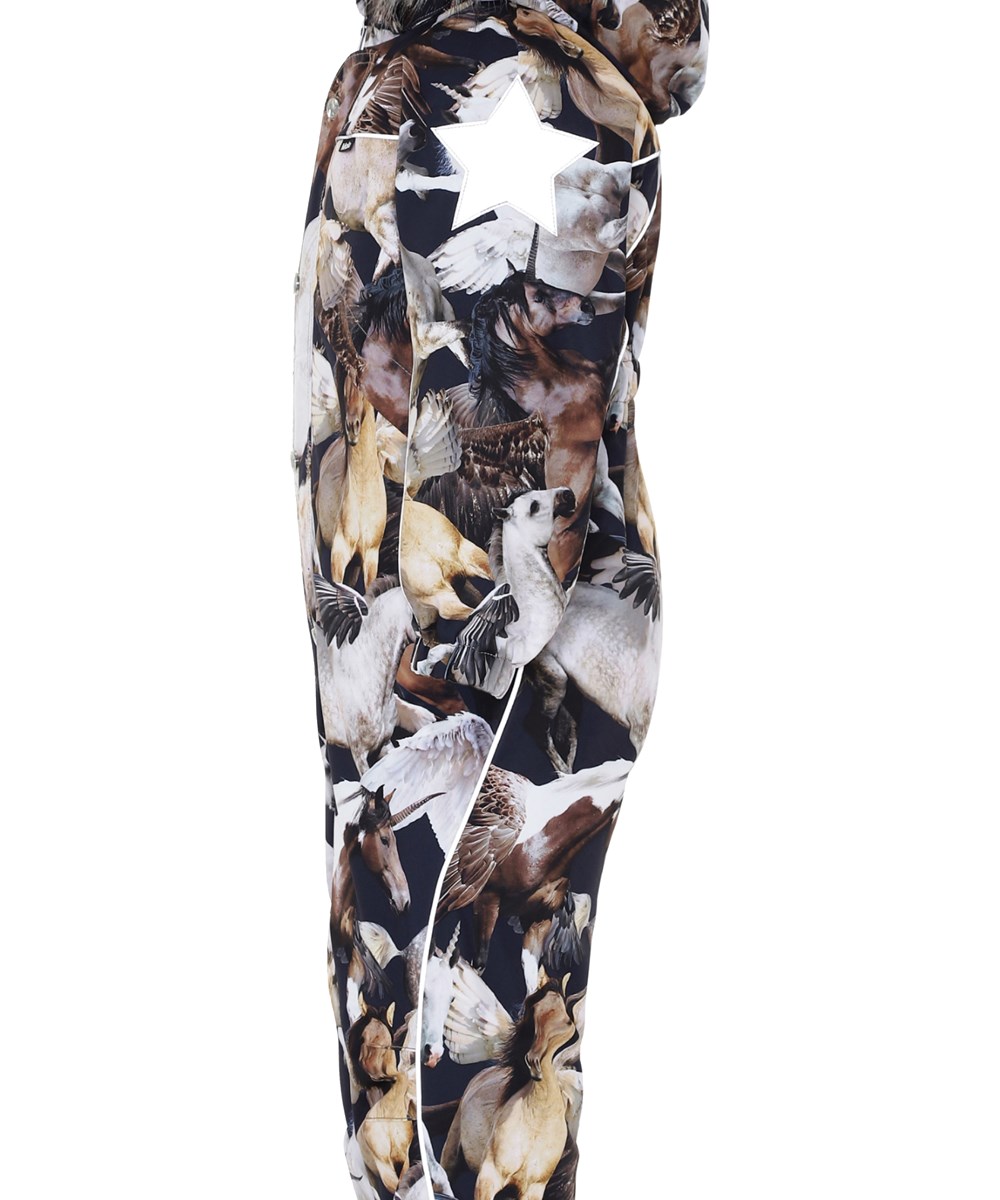 Polaris Fur - Unicorn And Pegasus - Donkerblauwe skipak met eenhoorns.