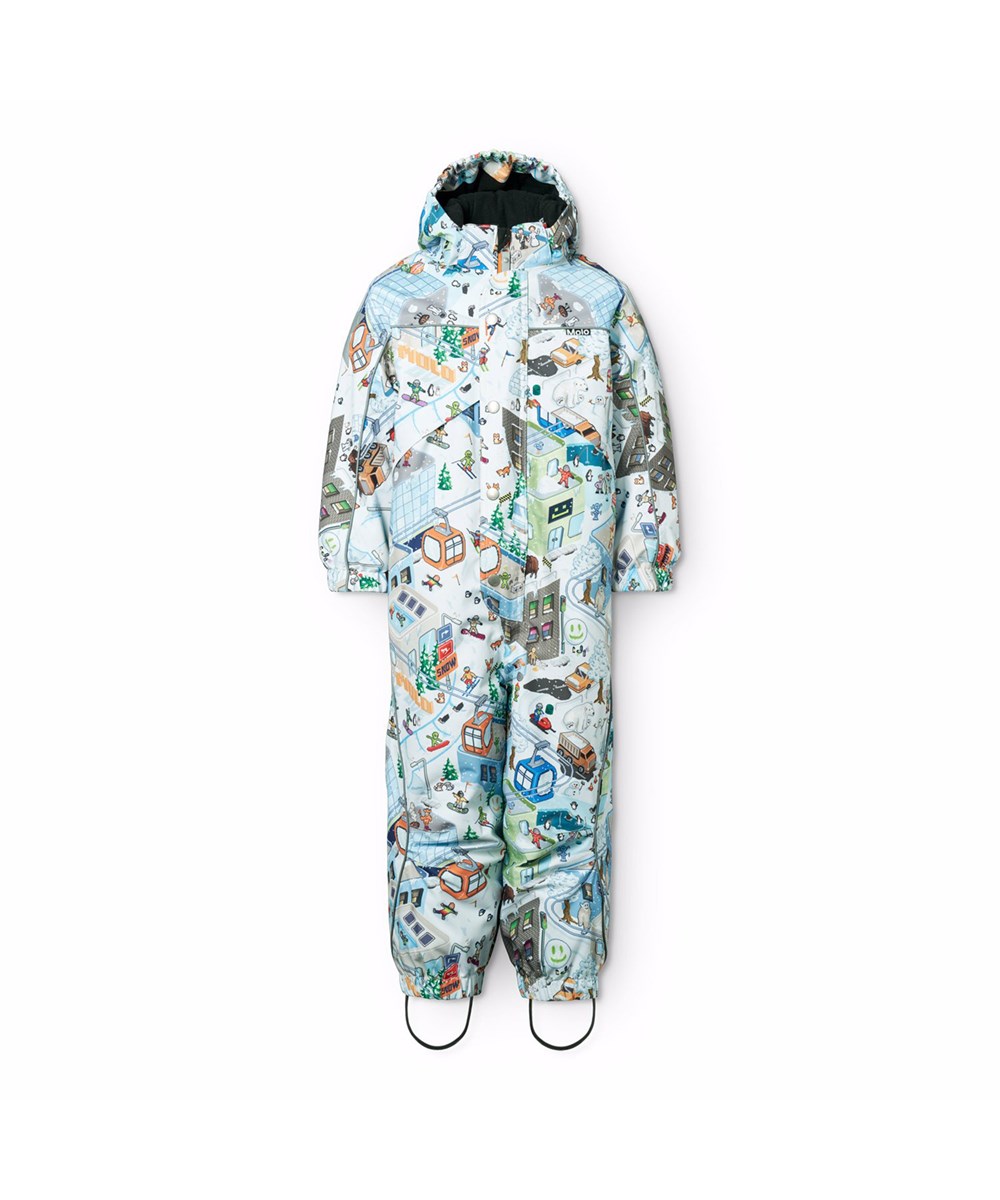 Polaris - Pixel Winter - Wind- en waterdichte skipak voor een koude winter met een pixelprint van de echte wereld en leuke personages uit de collecties van Molo gemaakt van gerecycled polyester en gevoerd met 3M™ Thinsulate™.