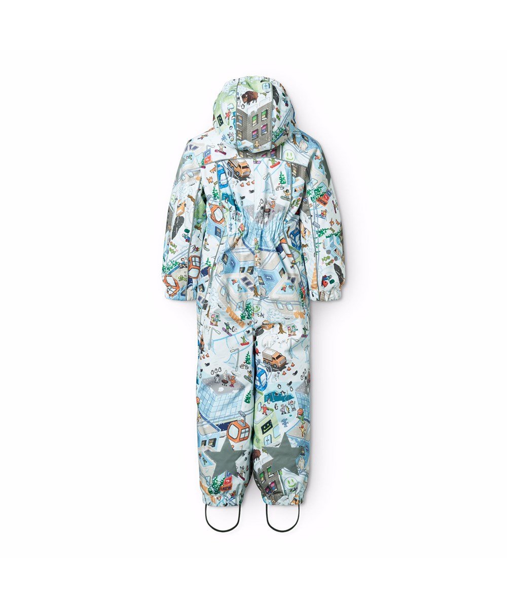 Polaris - Pixel Winter - Wind- en waterdichte skipak voor een koude winter met een pixelprint van de echte wereld en leuke personages uit de collecties van Molo gemaakt van gerecycled polyester en gevoerd met 3M™ Thinsulate™.