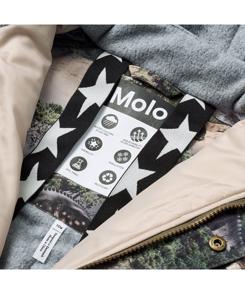 Polaris - Rocky Dino - Wind- en waterdichte skipak voor een koude winter met een dinosaurusprint gemaakt van gerecycled polyester en gevoerd met 3M™ Thinsulate™.