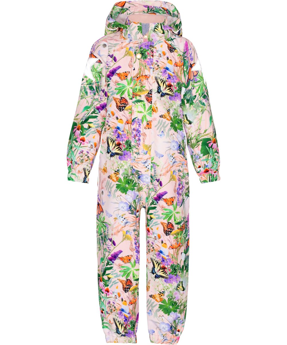 Polly - Wild Butterflies - Waterdichte roze overall met bloemenprint