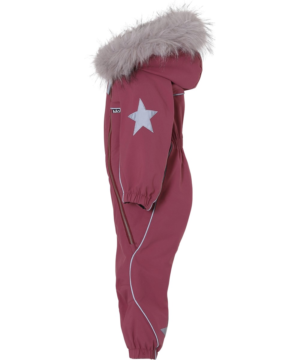 Pyxis Fur Recycle - Maroon - Gerecyclede bordeaux rode skipak met nepbontkraag