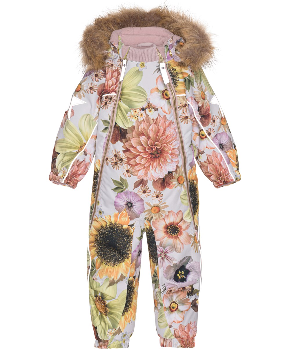 Pyxis Fur - Retro Flowers - Gerecyclede skipak met bloemenprint