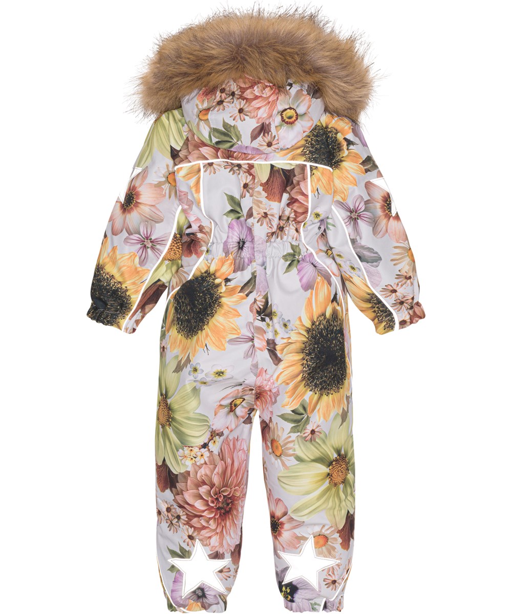 Pyxis Fur - Retro Flowers - Gerecyclede skipak met bloemenprint