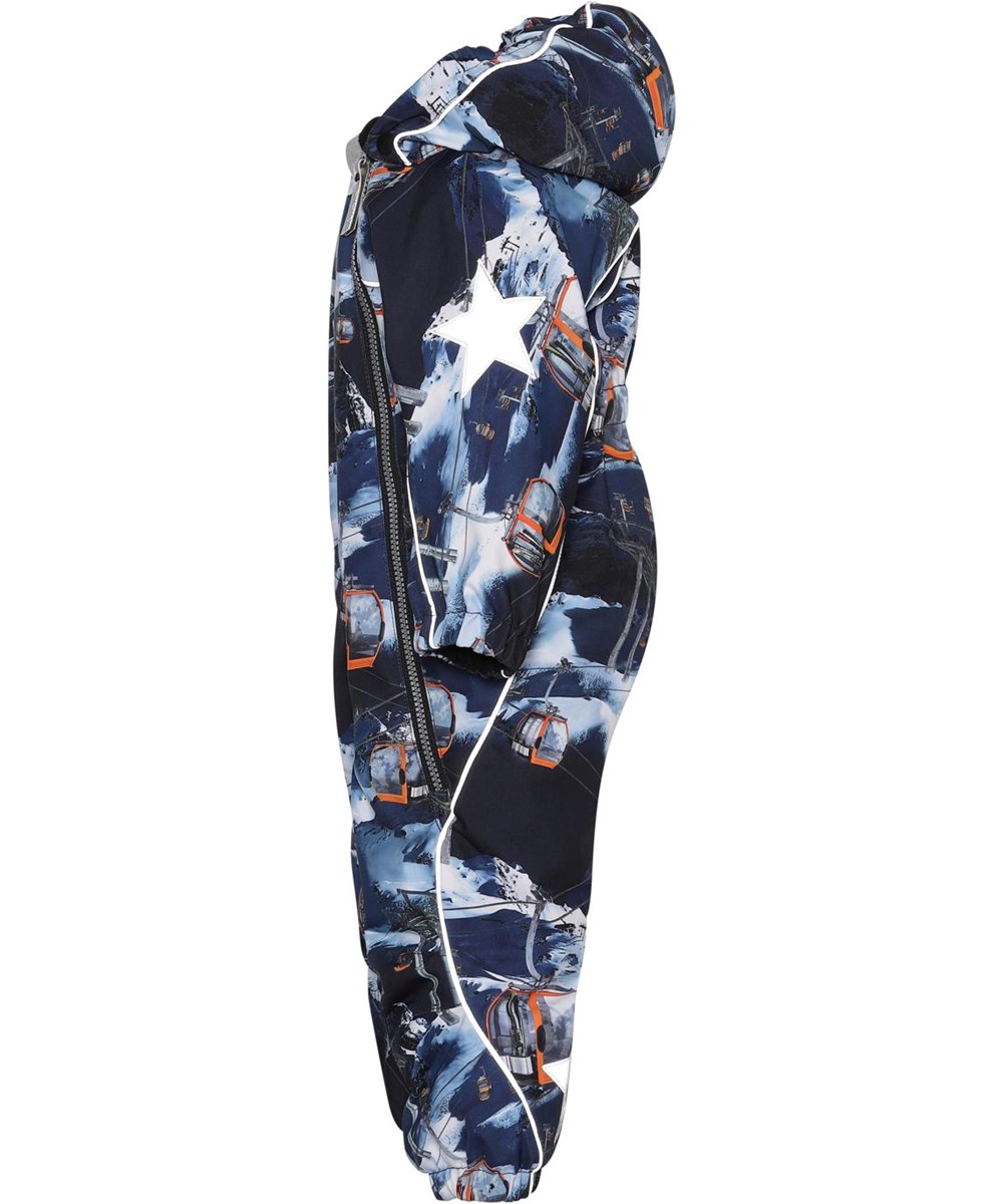 Pyxis - Way Up - Gerecyclede blauwe baby skipak met skilifts