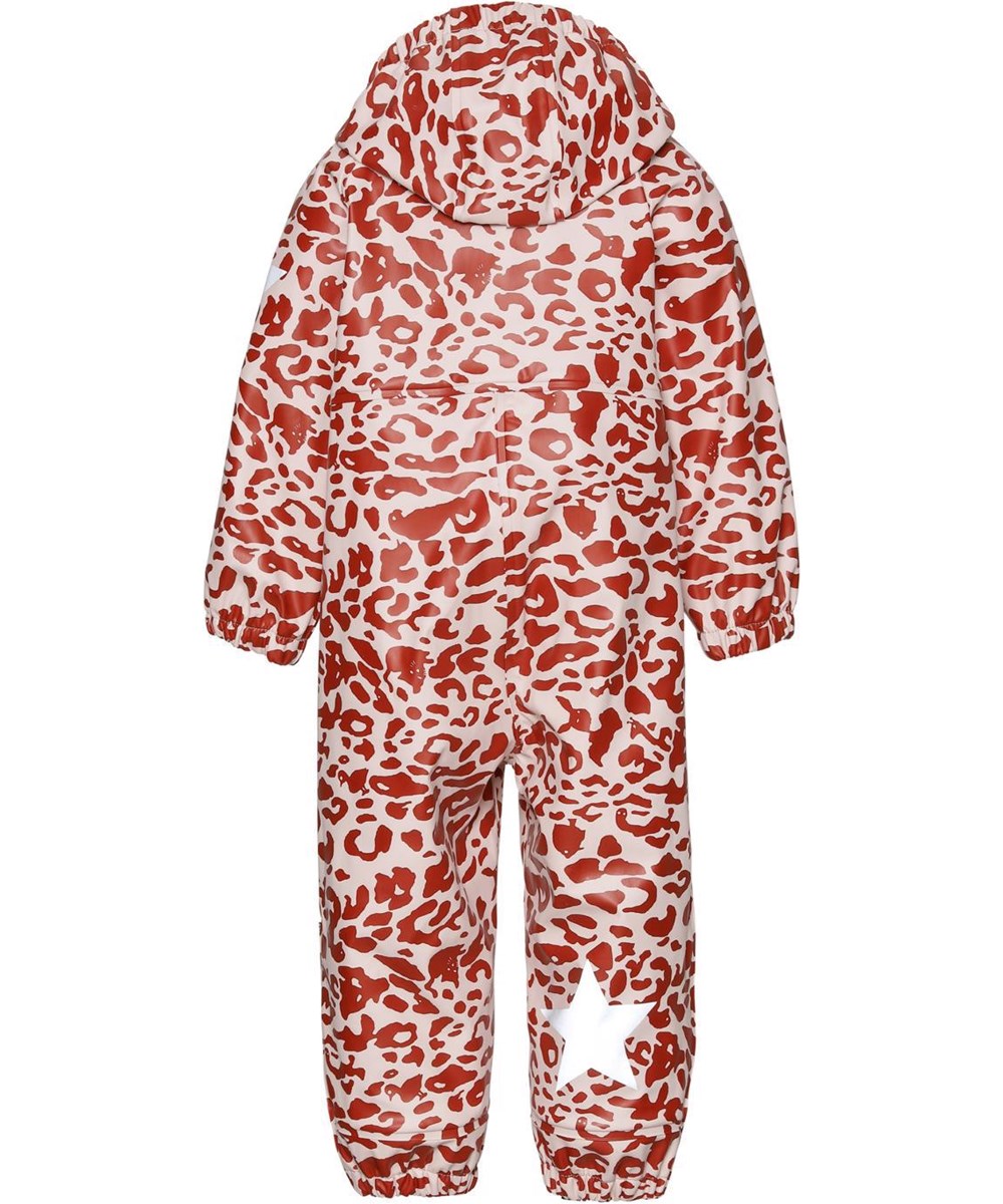 Wake - Leo Red - Rood en roze luipaard regenpak