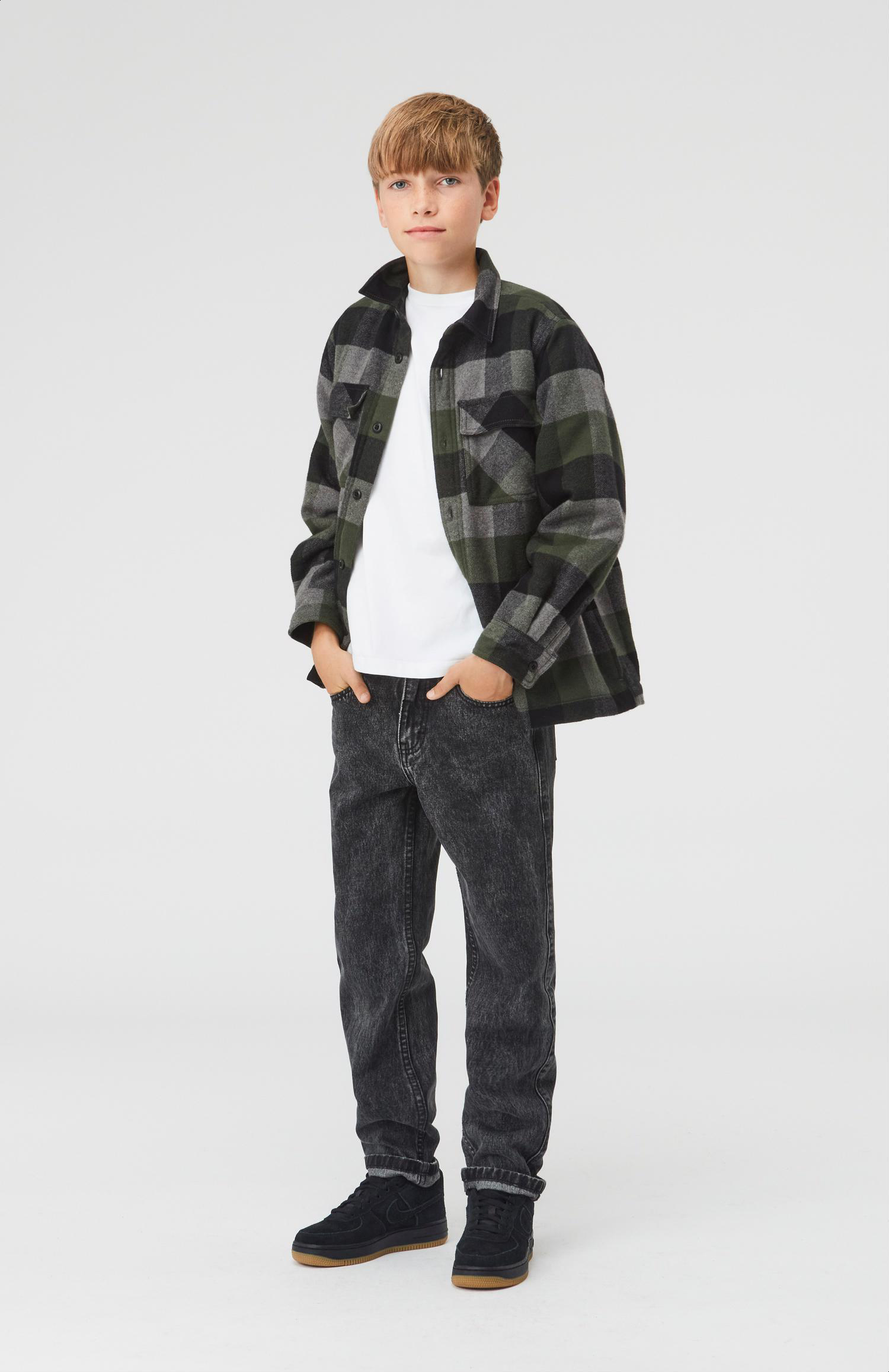 Hayes Check Plaid overshirt jacket in green Molo