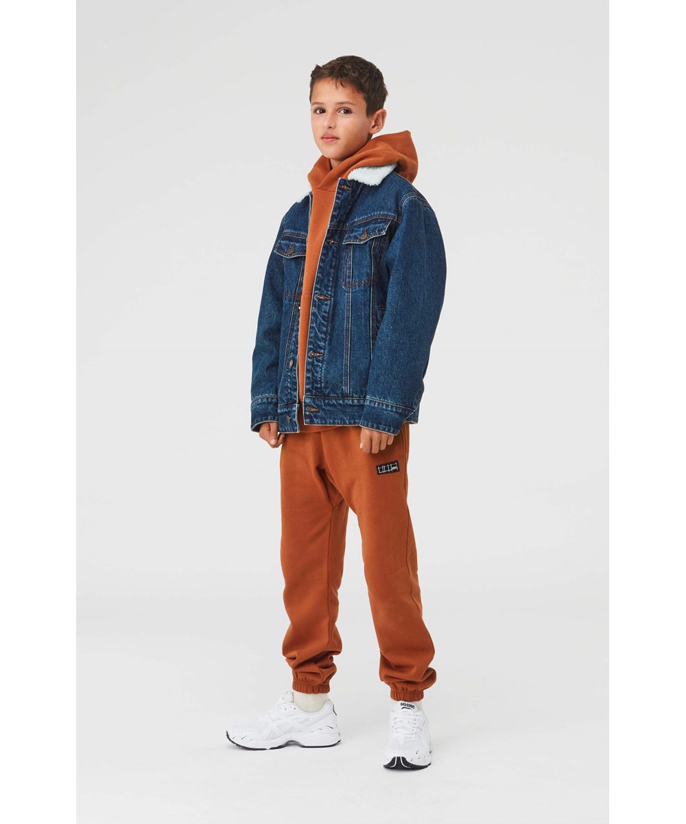 Hen - Dark Indigo - Blue denim jacket with plush lining