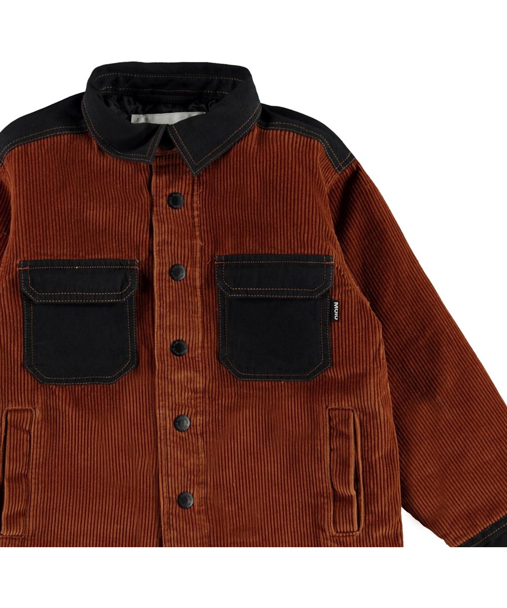 Henley - Iron - Brown overshirt jacket in corduroy 