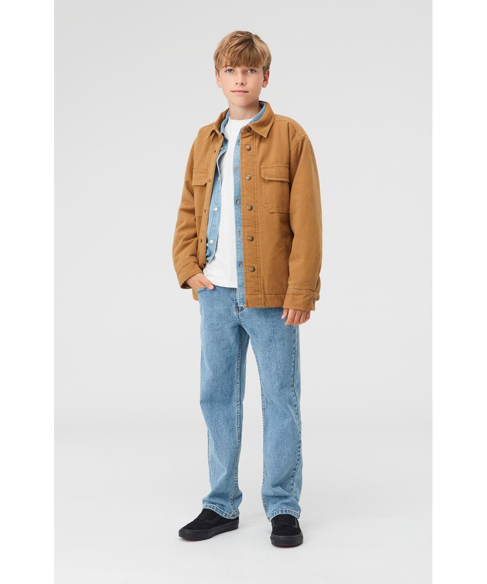 Henley - Sandstone - Sand coloured overshirt jacket with pockets