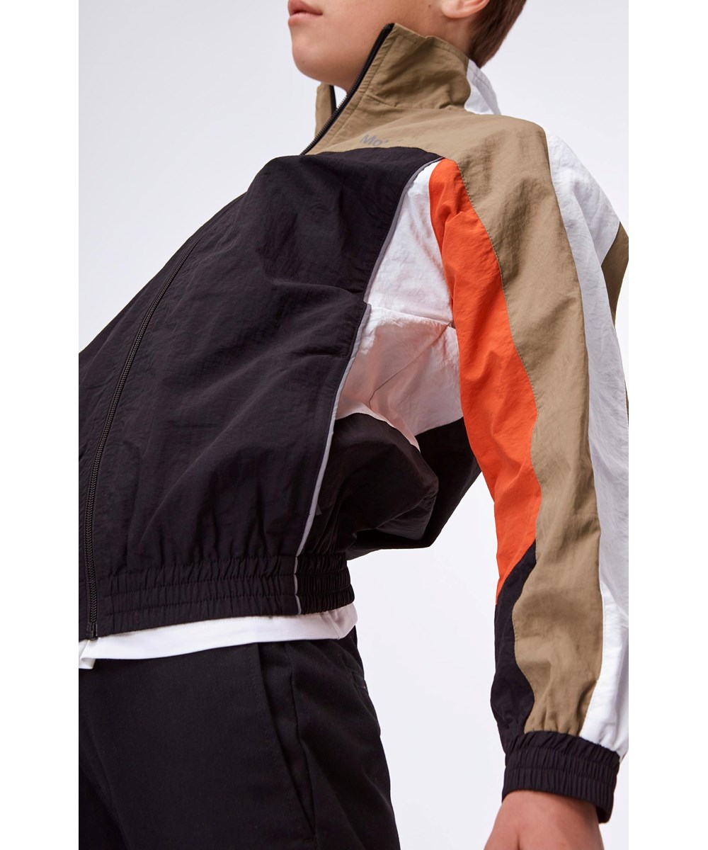 Molton - Black - Beige and black sports jacket with white 