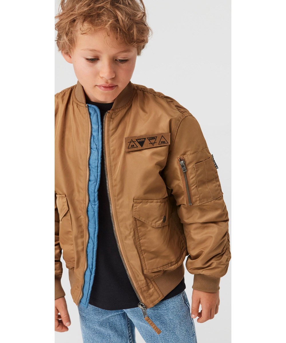 Heath - Sandstone - Brown pilot jacket with large pockets