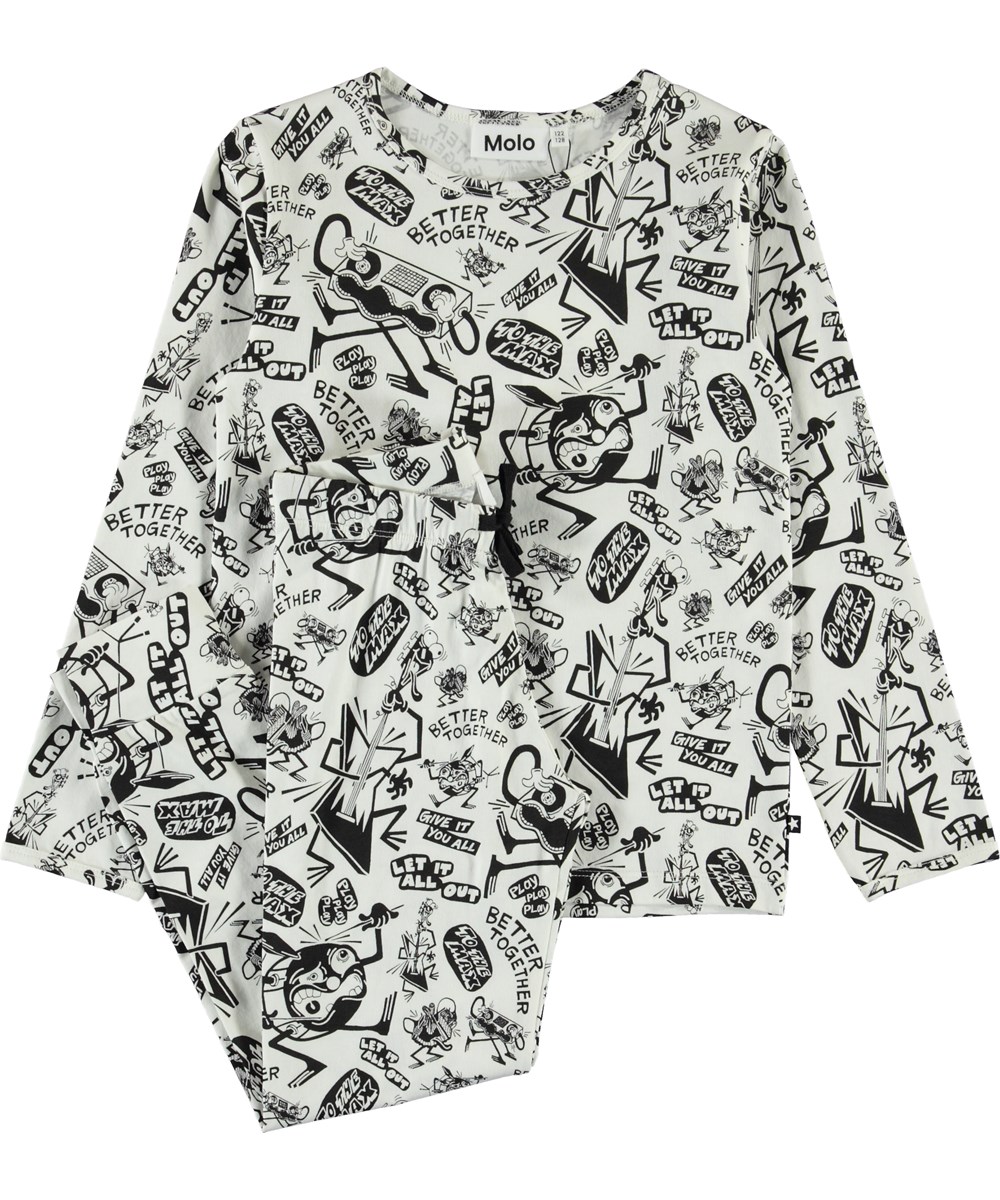 Luve - Music Comic Night - Two-piece nightwear with music drawings 