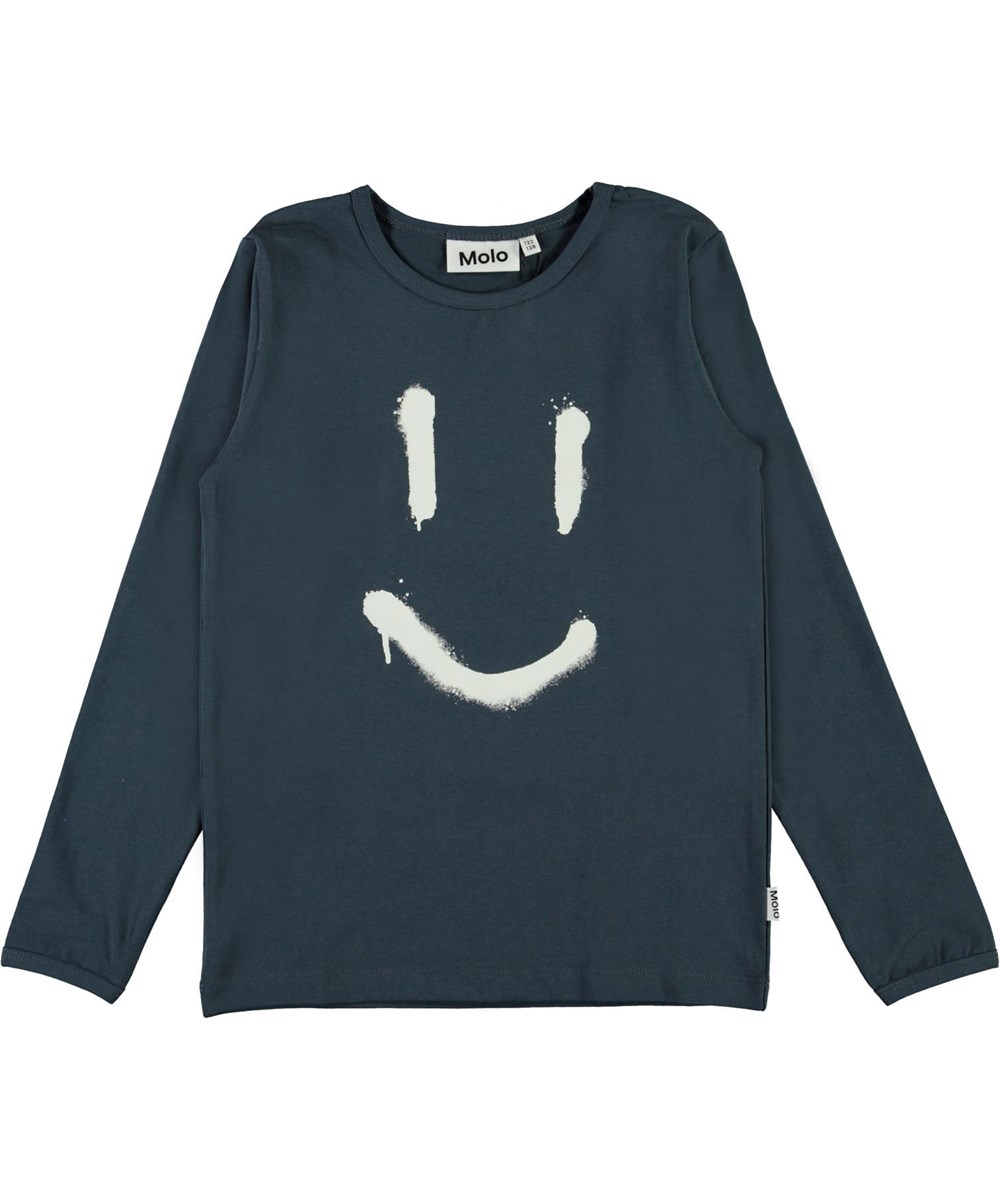 Luve - Summer Night - Blue organic smiley sleepwear