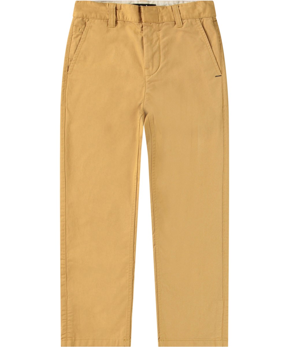Ace - Suede - Light brown cotton chinos for children.