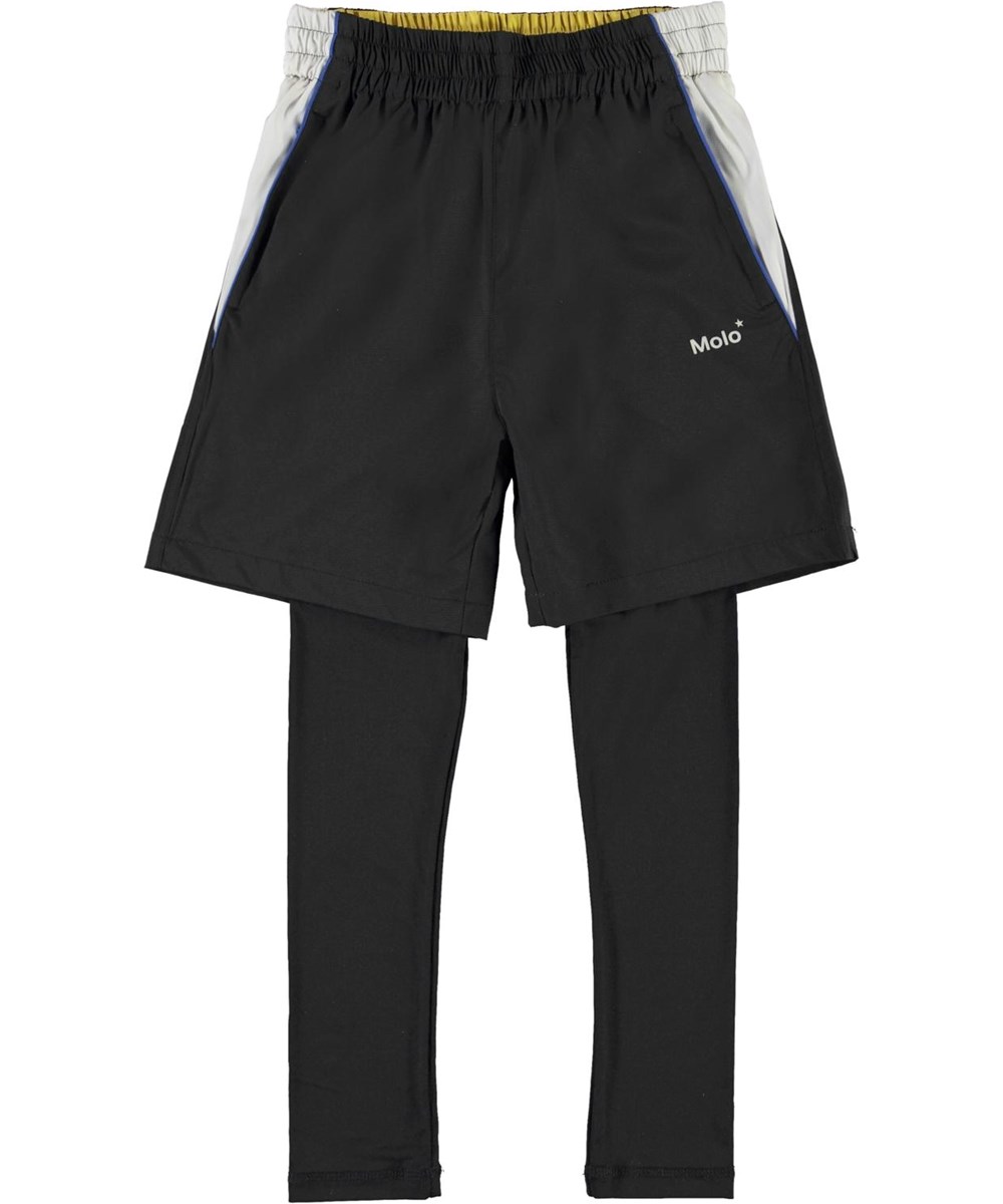 Acel - Black - Black sporty shorts with inner liner