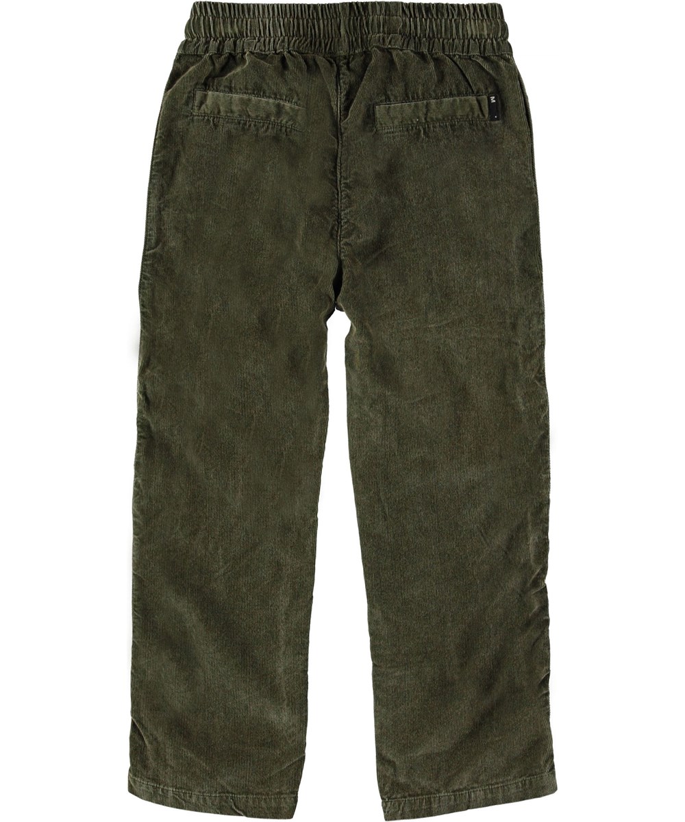 Adam - Bark - Green corduroy trousers.