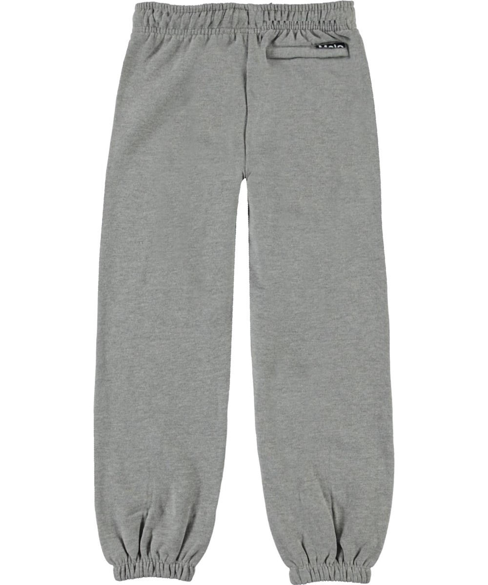 Adan - Grey Melange - Grey organic  sweatpants with a future print