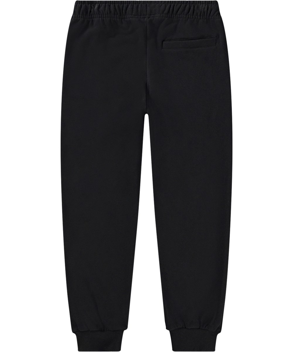 Adani - Black - Black joggers in organic cotton with an elastic waistband.