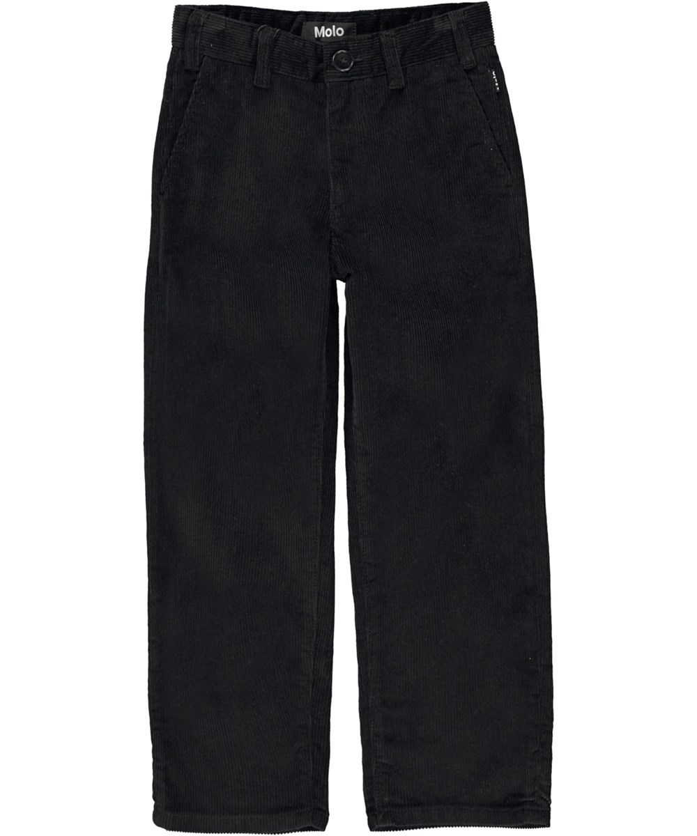 Aeon - Black - Wide, black corduroy trousers 