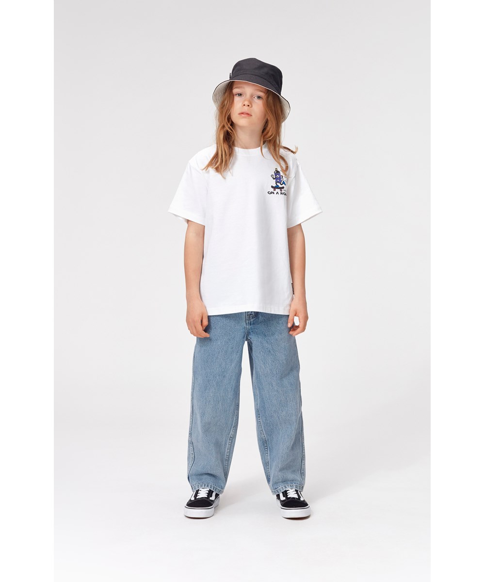 Aiden - Light Stone Denim - Light coloured, baggy denim jeans