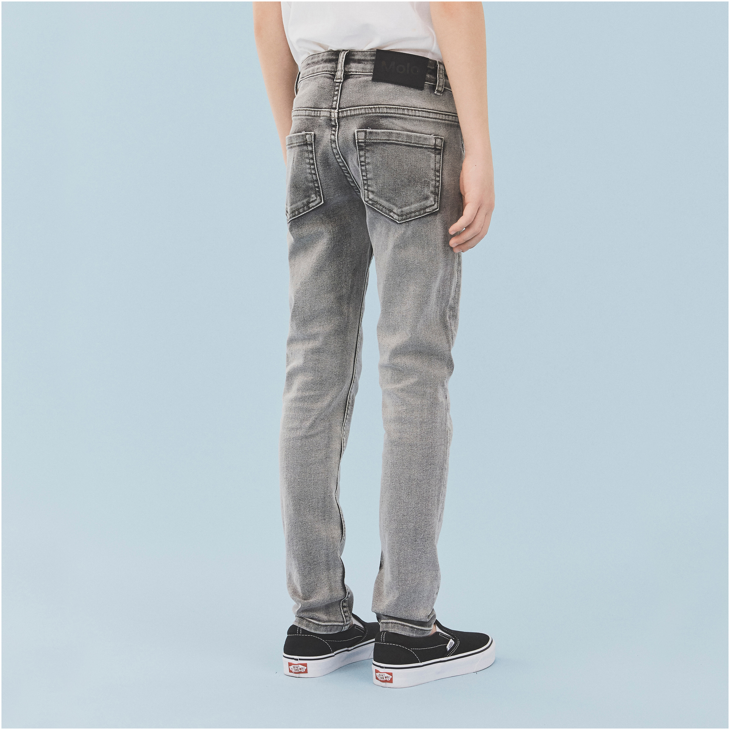 【KOOLOSET】Maison Stitch Grey Denim DOUBLE WAIST DENIM WILLOW IN VINTAGE GREY | Shopthelook