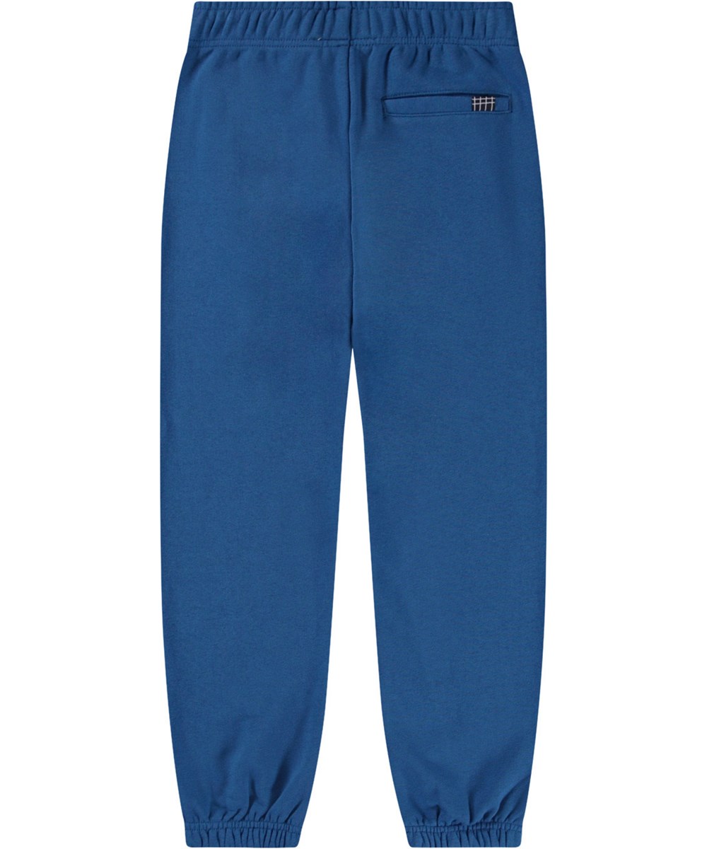 Allen - Best Blue - Blue organic pants with 'Unity' print for children.