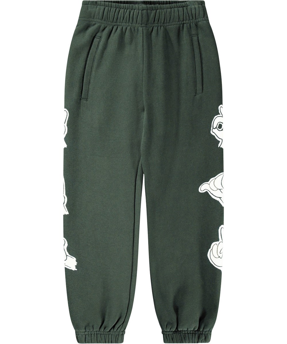 Allen - By Hands - Green sweatpants for children made of organic cotton.