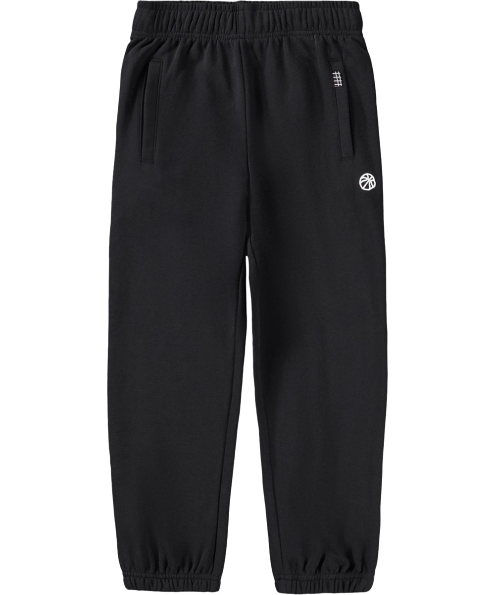 Allen - Black - Black sweatpants for children made of soft cotton 