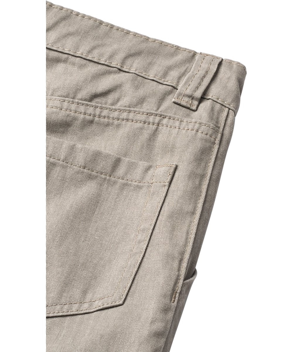 Alter - Light Grey Wash - Grey cotton trousers for children with large cargo pockets